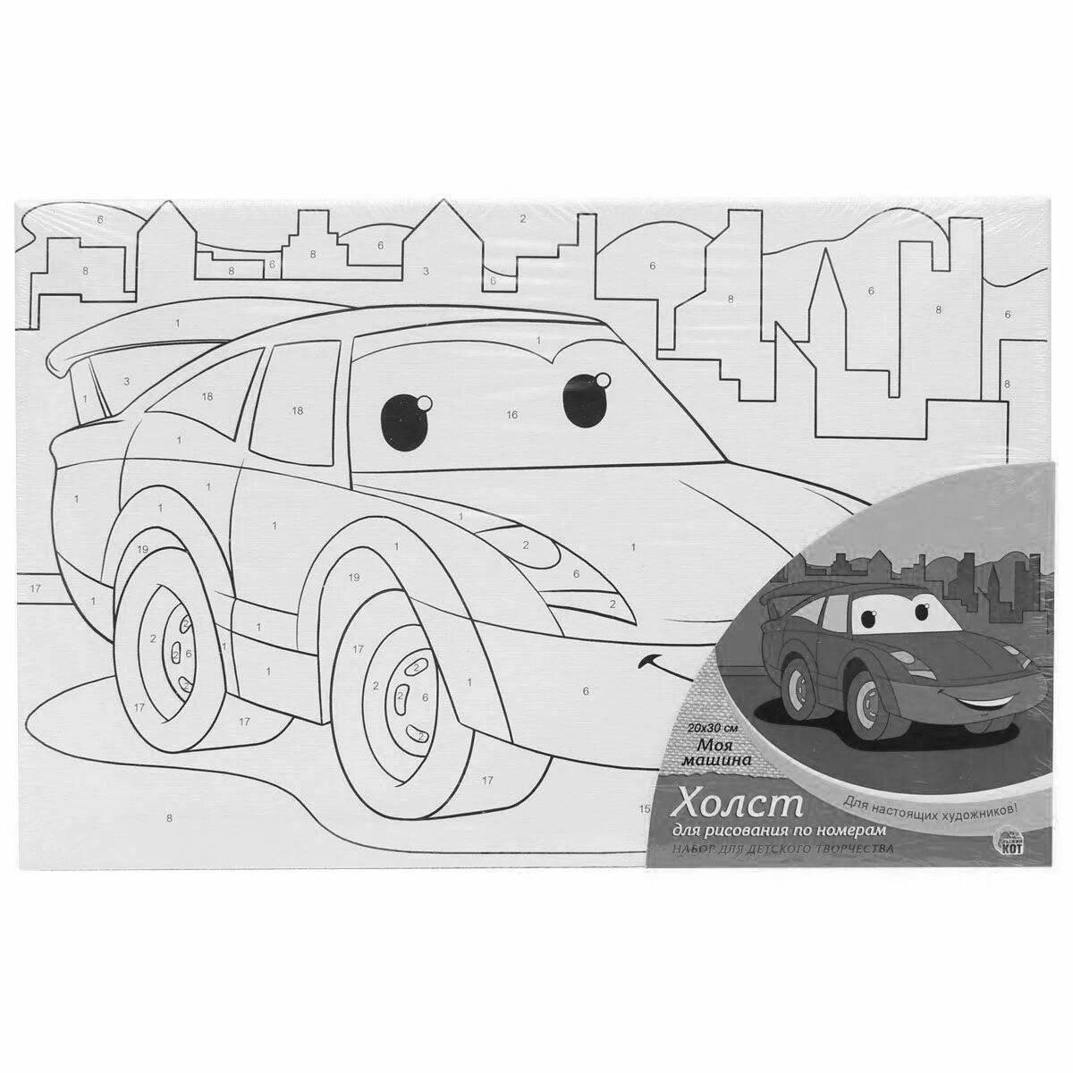 Recreational cars by numbers coloring book