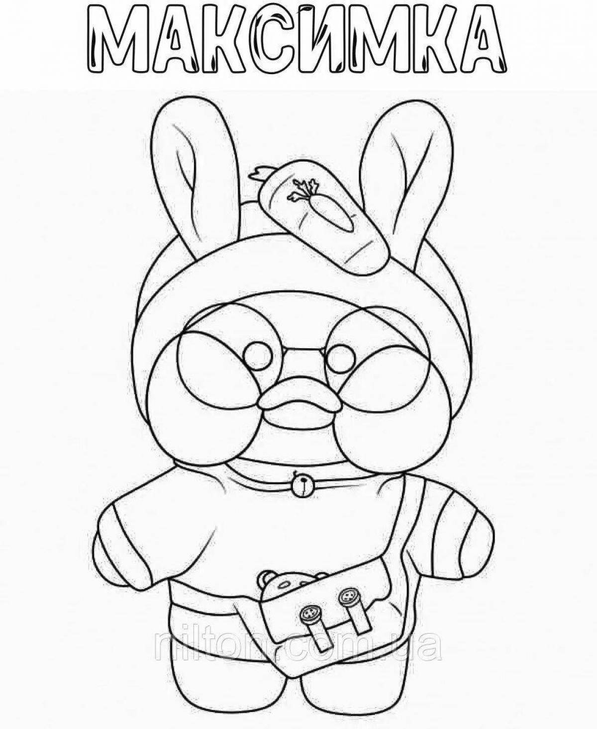 Adorable lalafanfan big duck coloring page