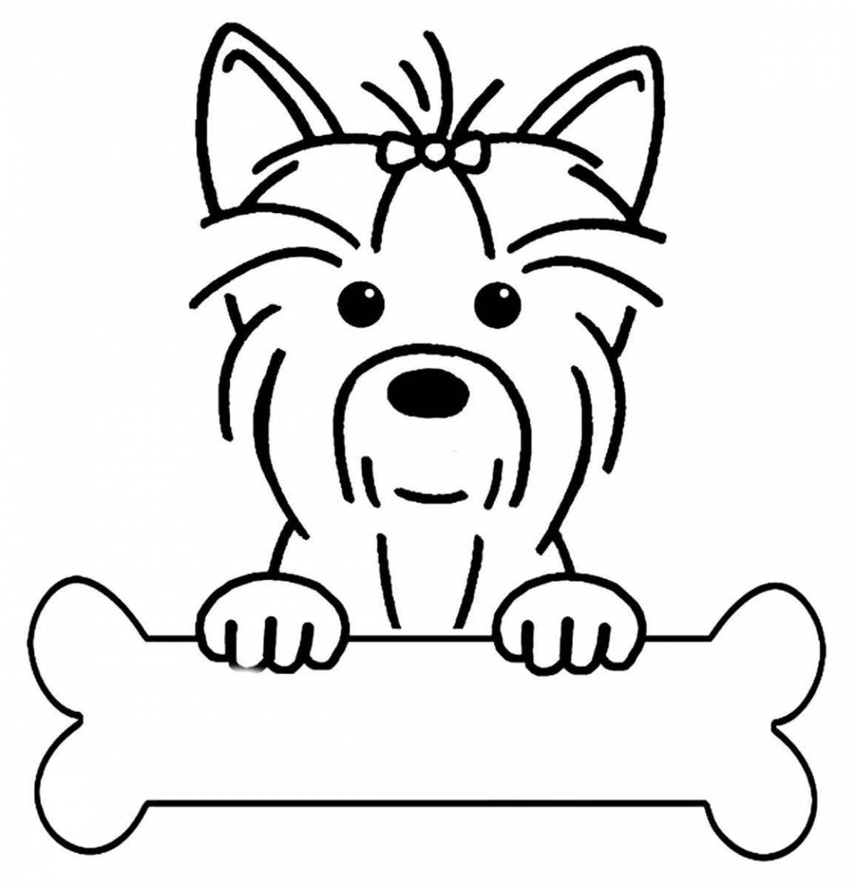 Coloring page graceful yorkshire terrier
