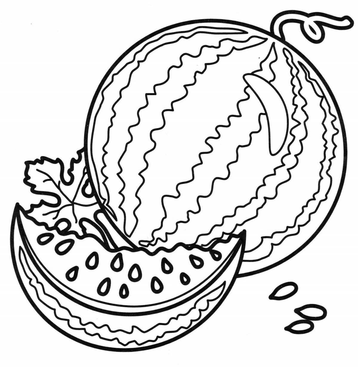 Holiday watermelon coloring book