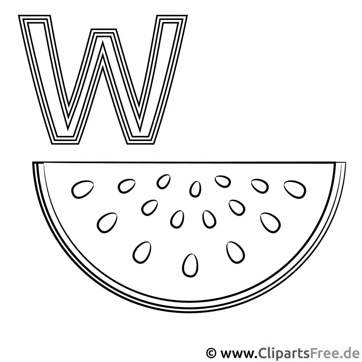 Glowing watermelon coloring page
