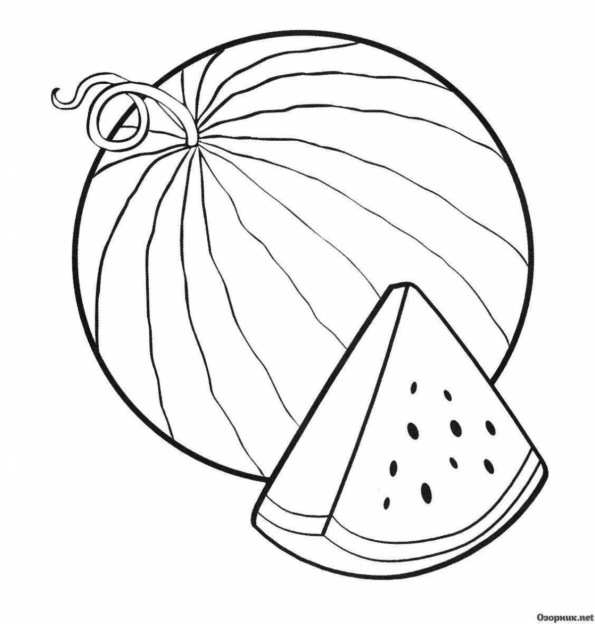 Glorious watermelon coloring book