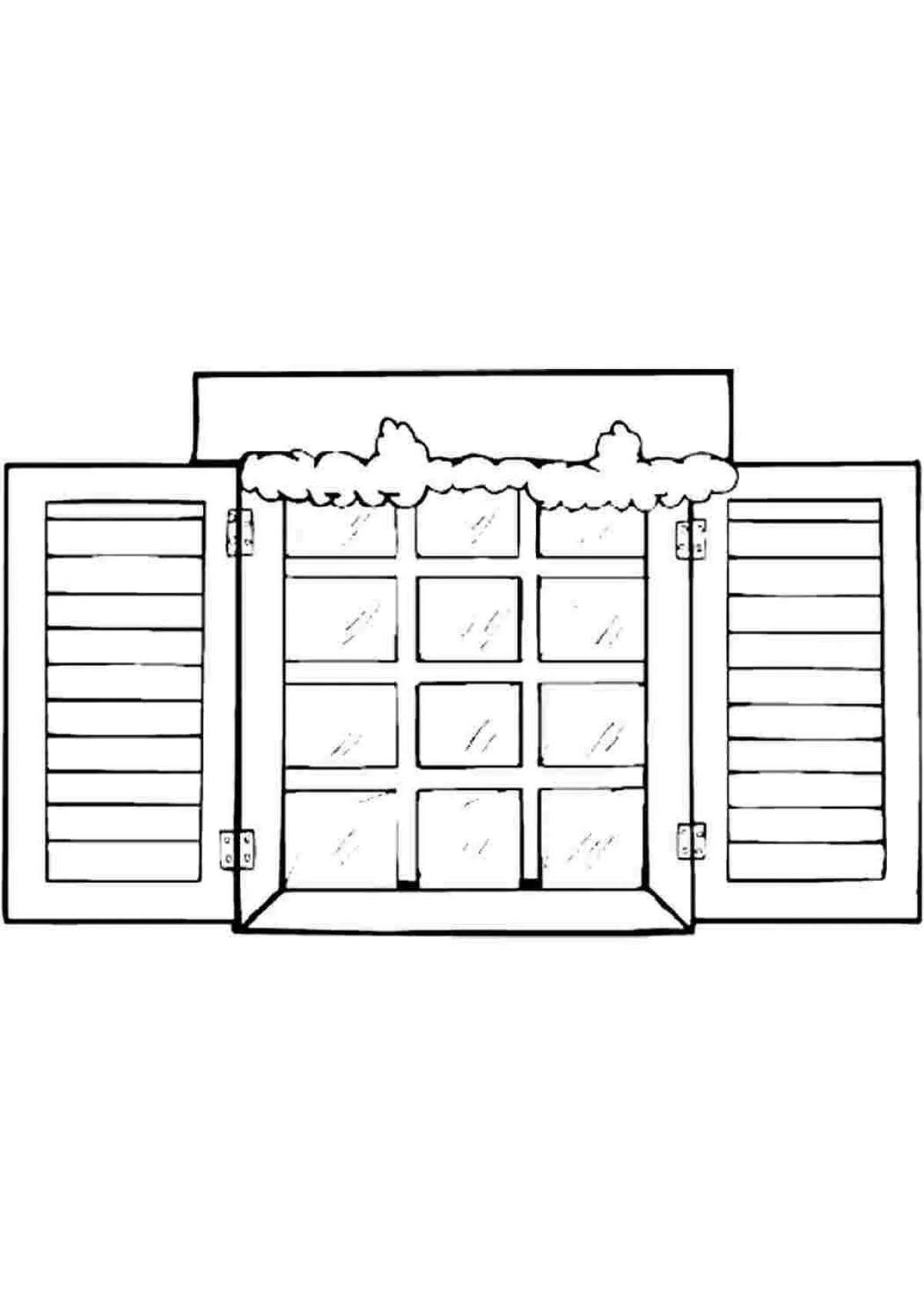 Сладкая раскраска окно со ставнями