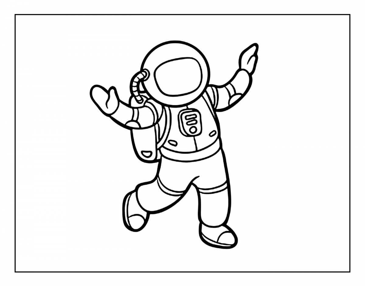 Colorful space suit astronaut