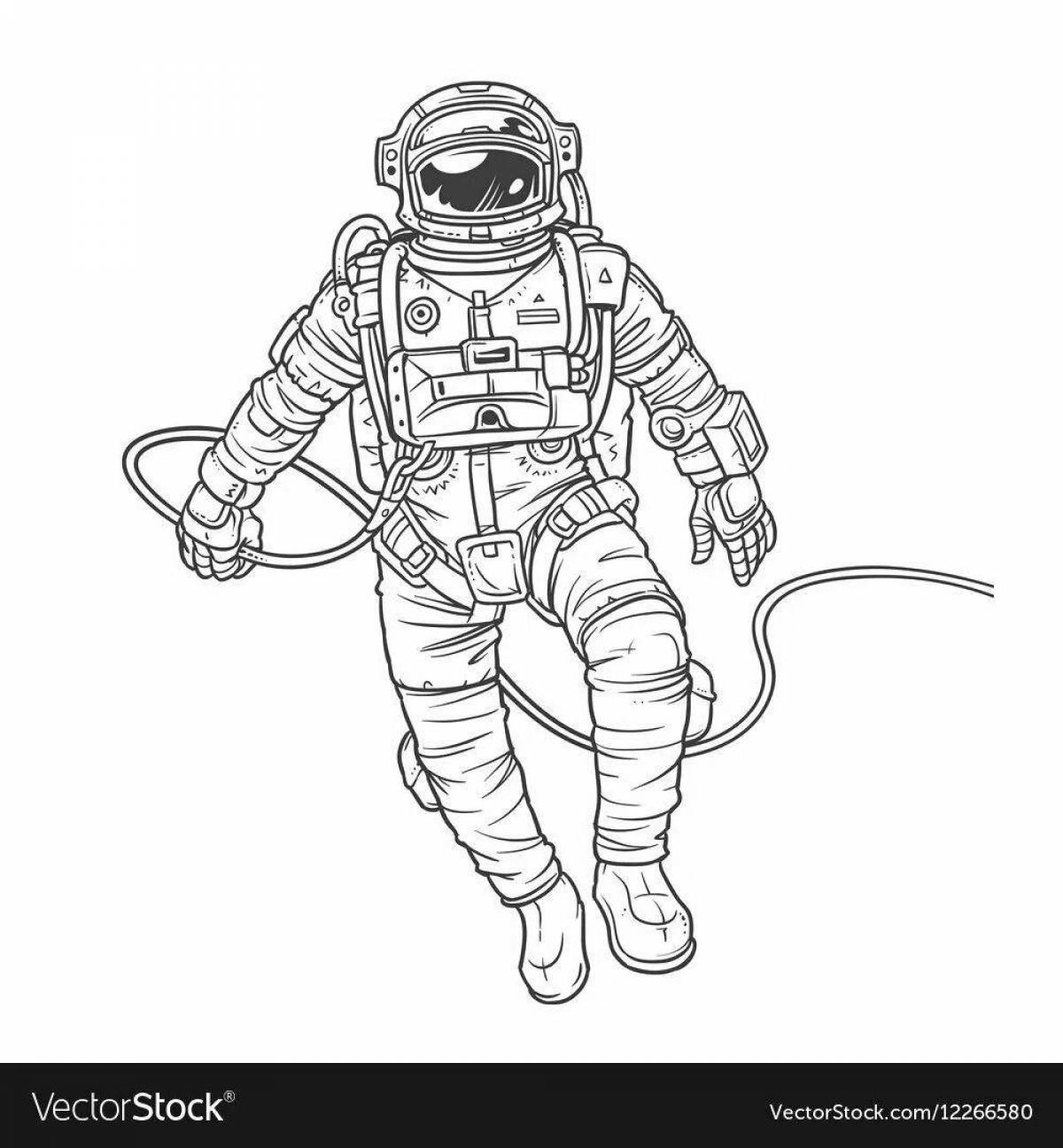 Brave astronaut in spacesuit