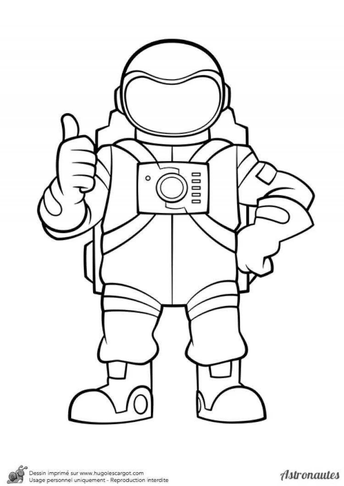 A bold astronaut in a spacesuit