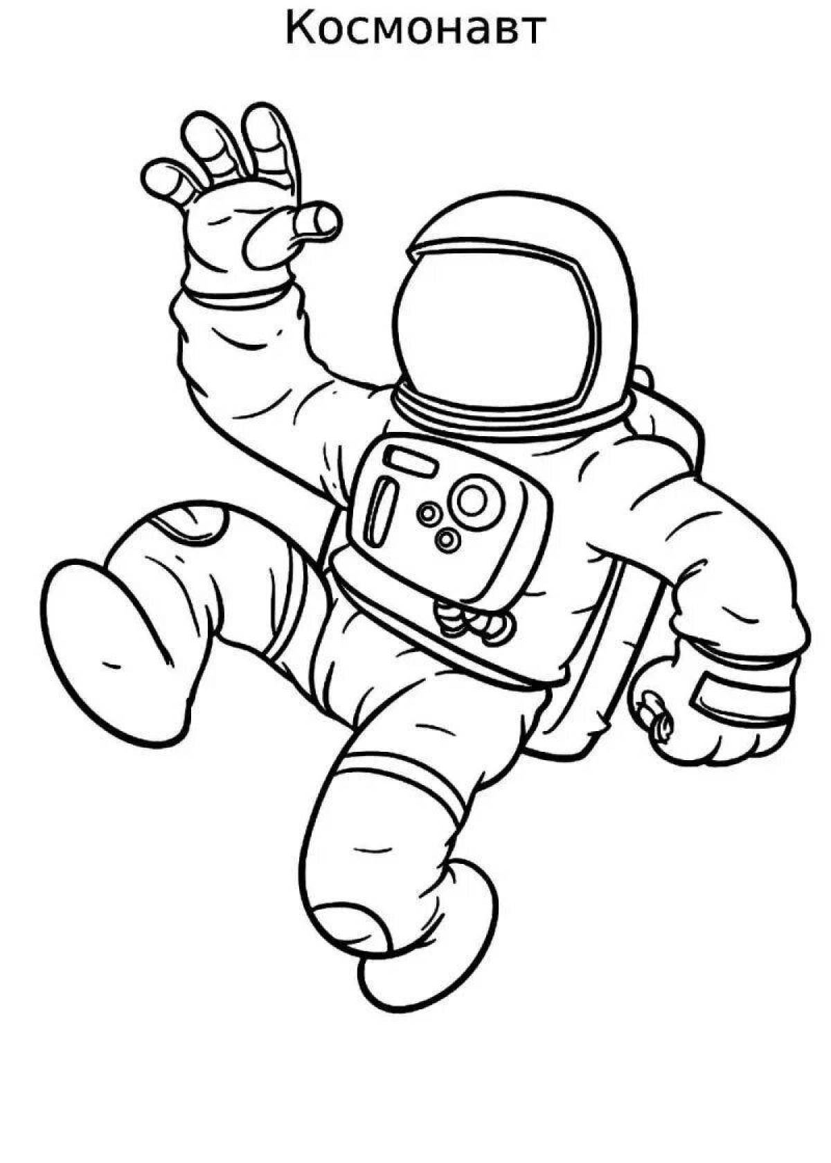 Glorious astronaut in space suit