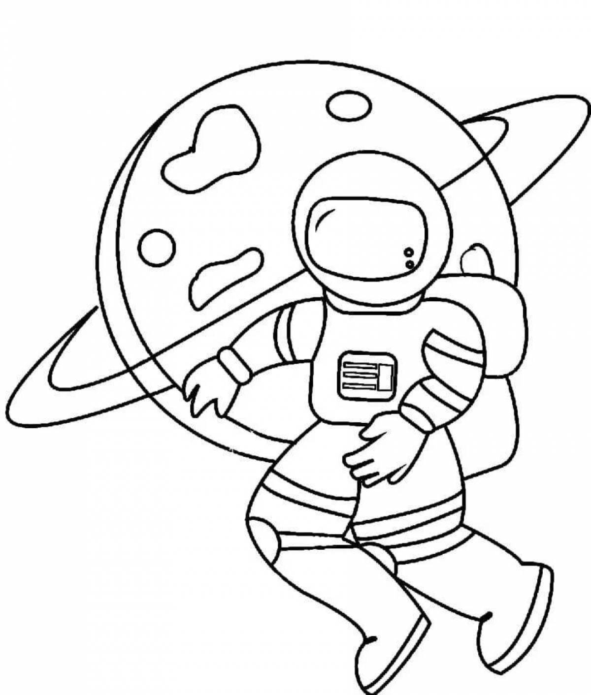 An elegant astronaut in a space suit