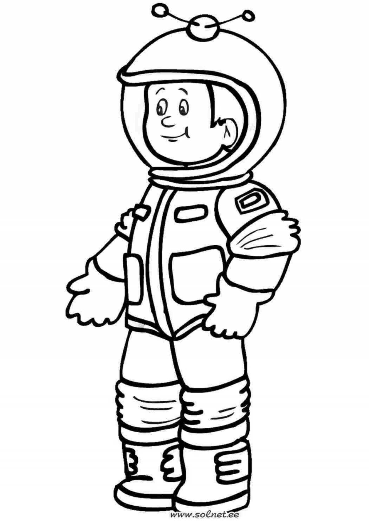 Bright astronaut in space suit