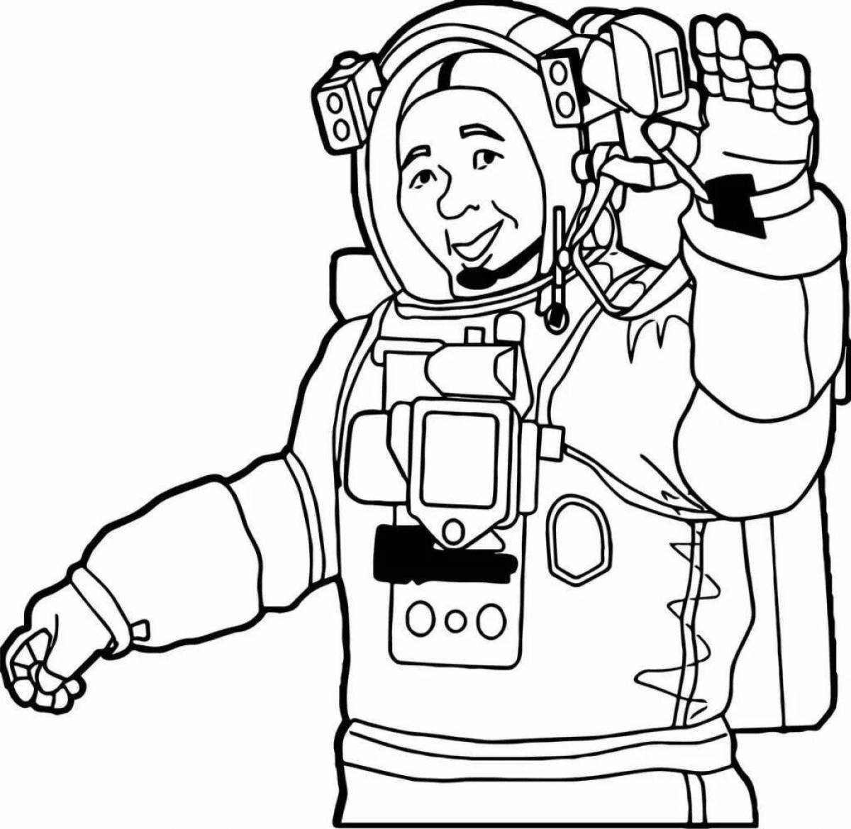 Genius astronaut in spacesuit