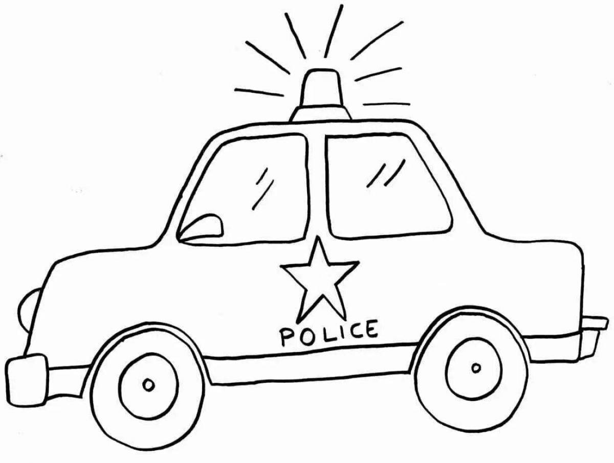 Coloring page unusual police car