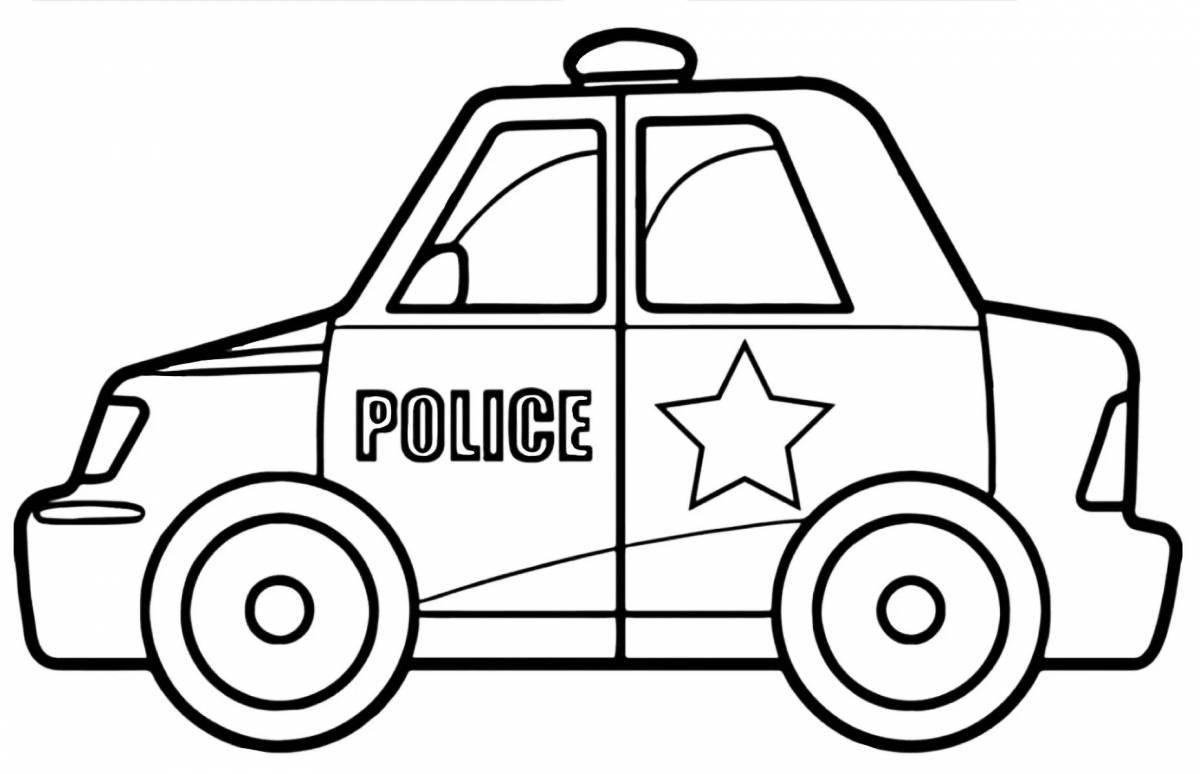 Adorable police car coloring book