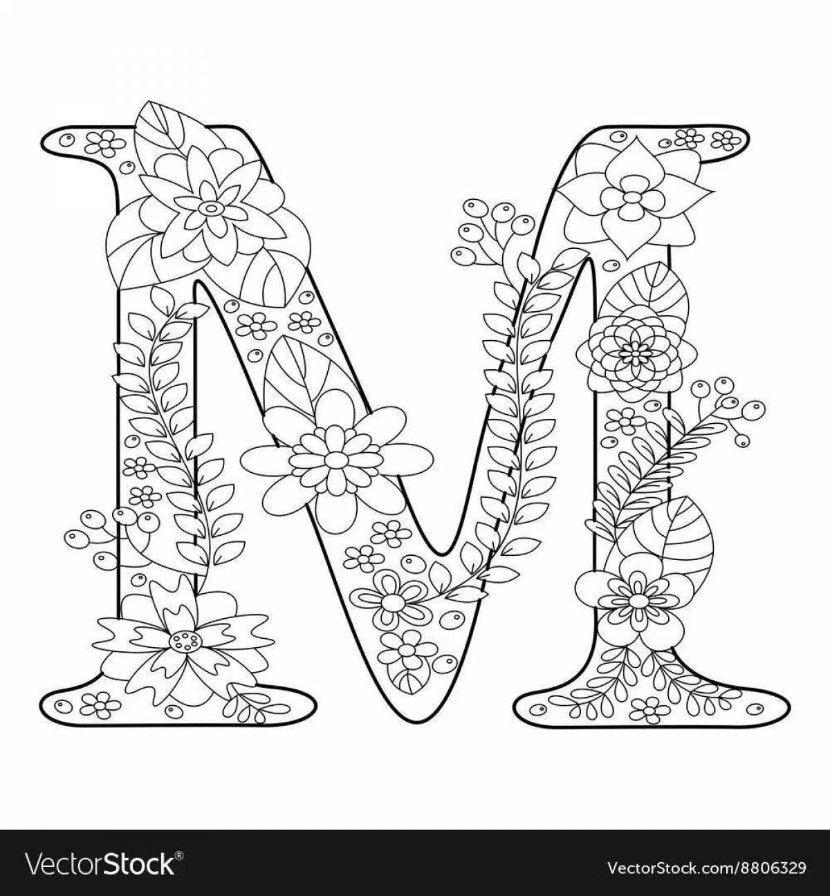 Coloring page sweet letter m