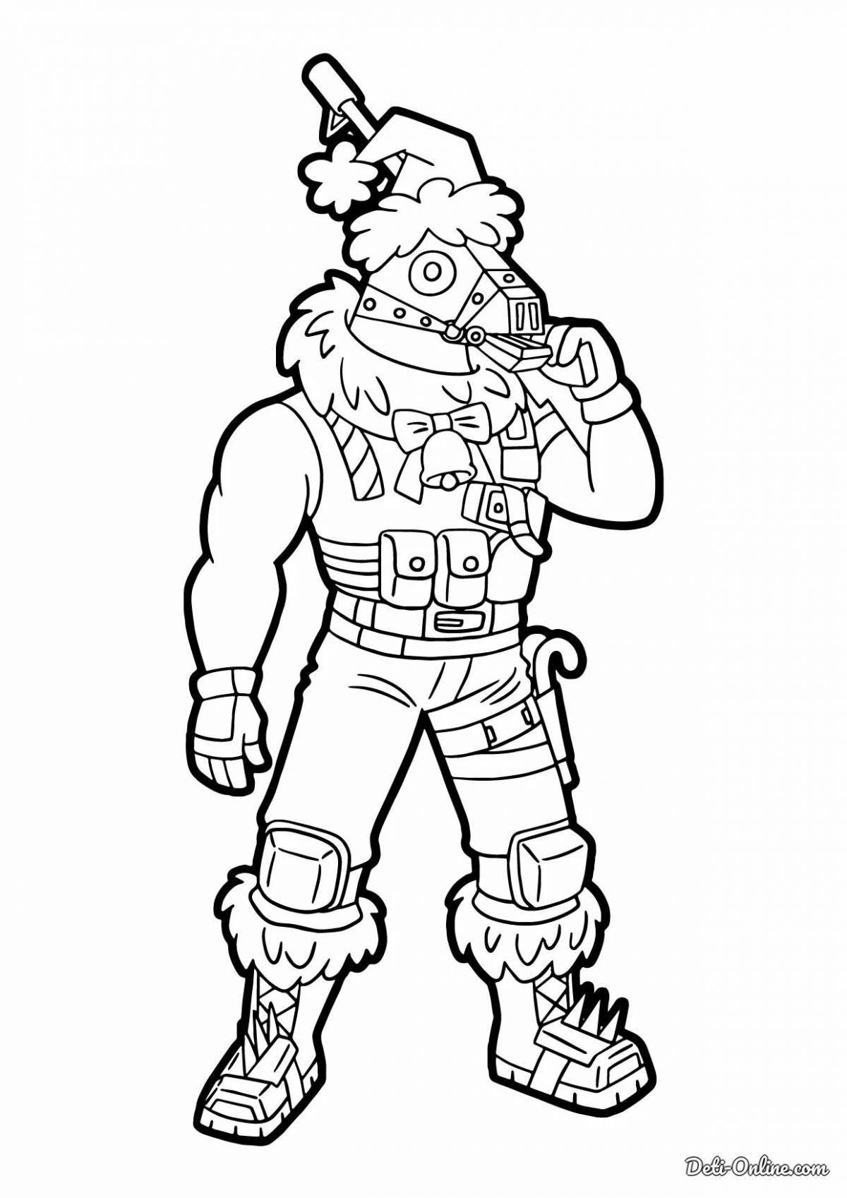 Colorable fortnite coloring page for boys