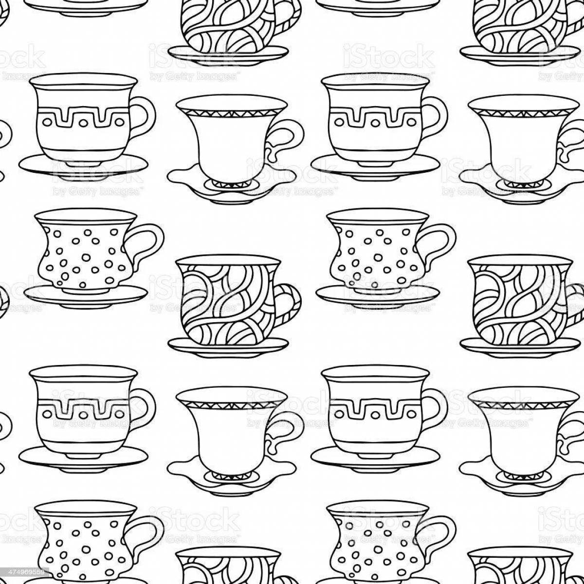 Polka dot holiday mug coloring page