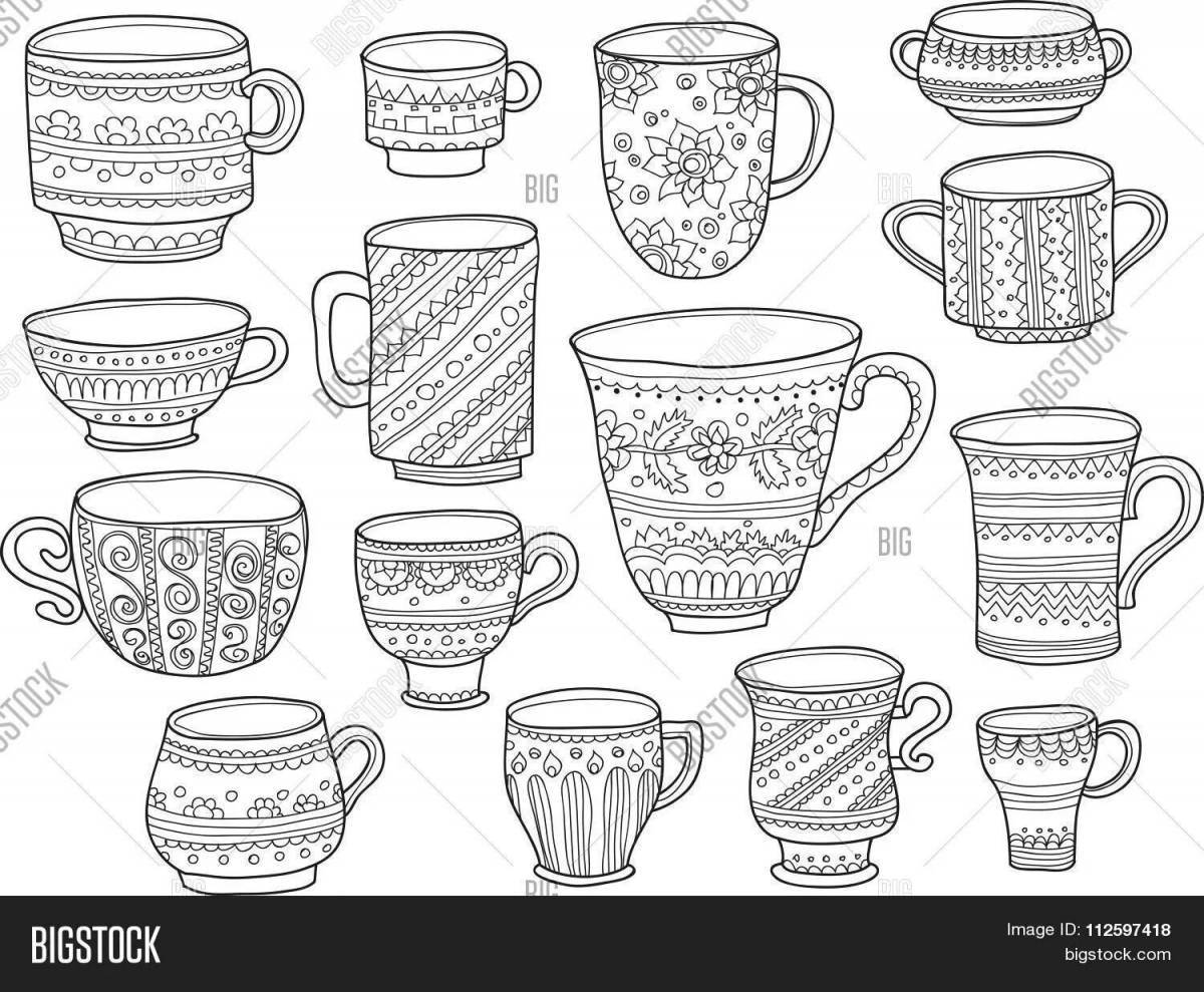Dynamic polka dot mug coloring