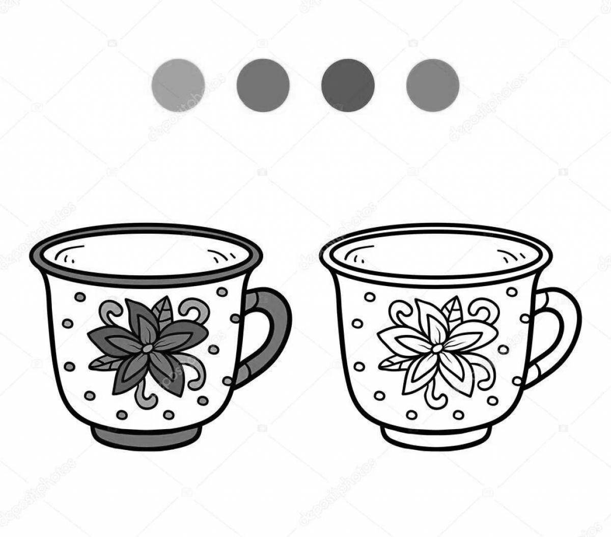 Weird polka dot mug coloring