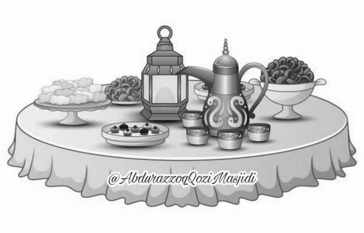 Photo Bright coloring dastarkhan for children