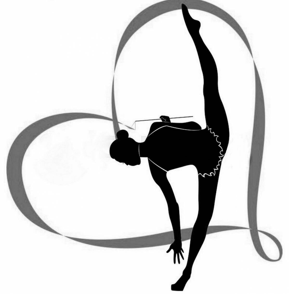 Элегантная гимнастка с лентой