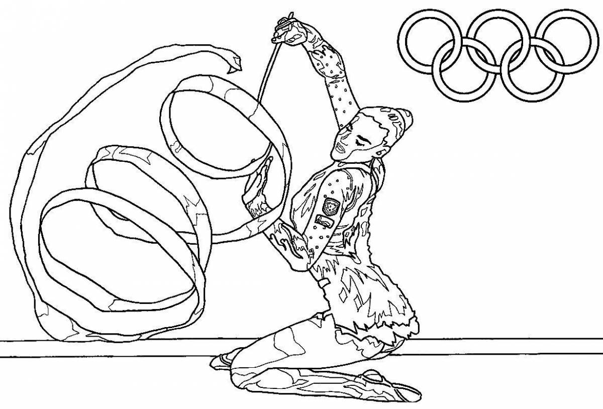 Exact gymnast with ribbon