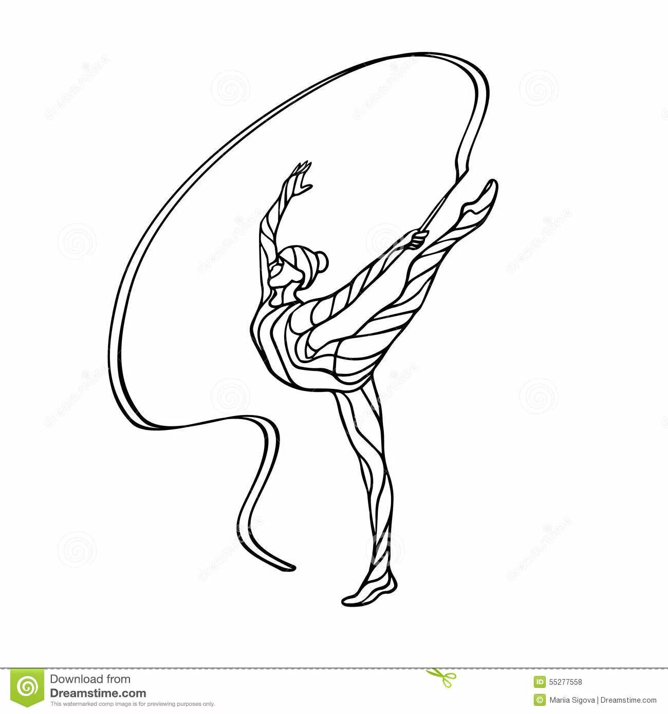 Великолепная гимнастка с лентой