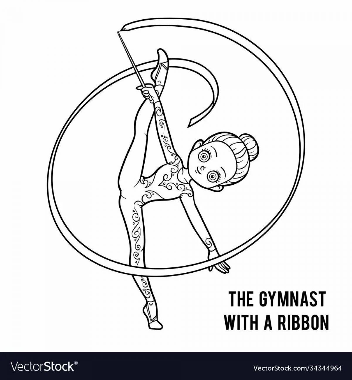 Gymnast with ribbon #3