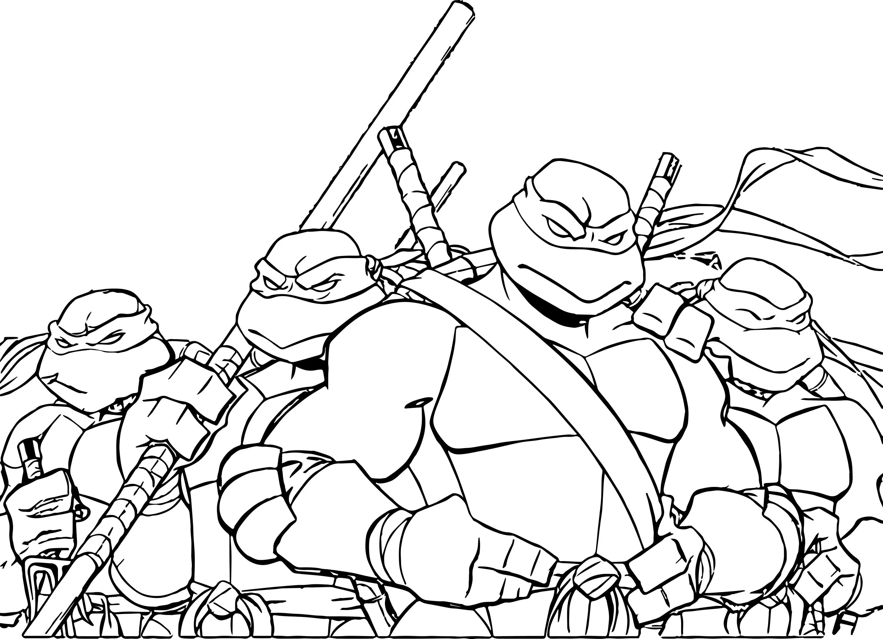 Detailed coloring lego ninja turtles