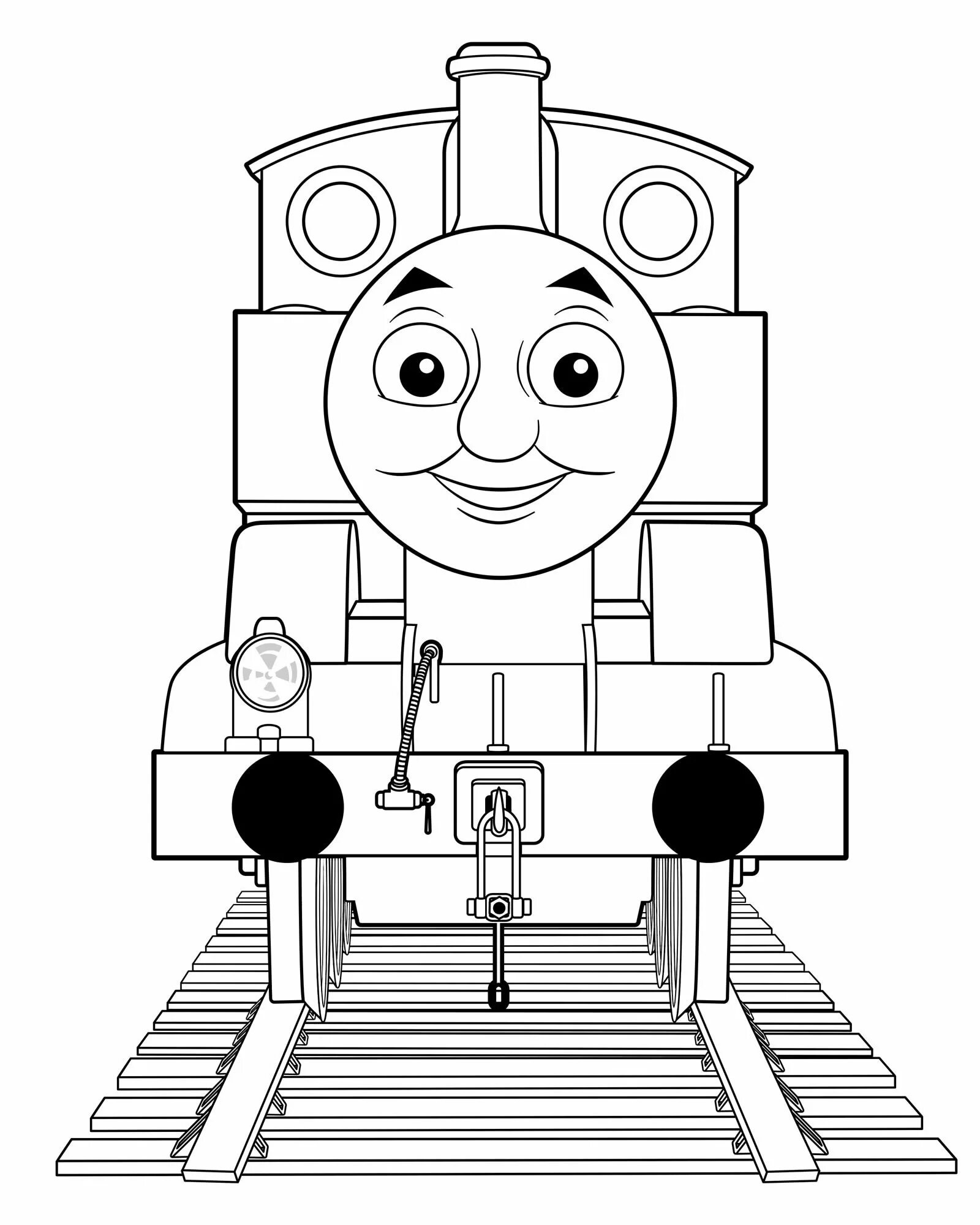 Zany thomas the engine scary coloring page