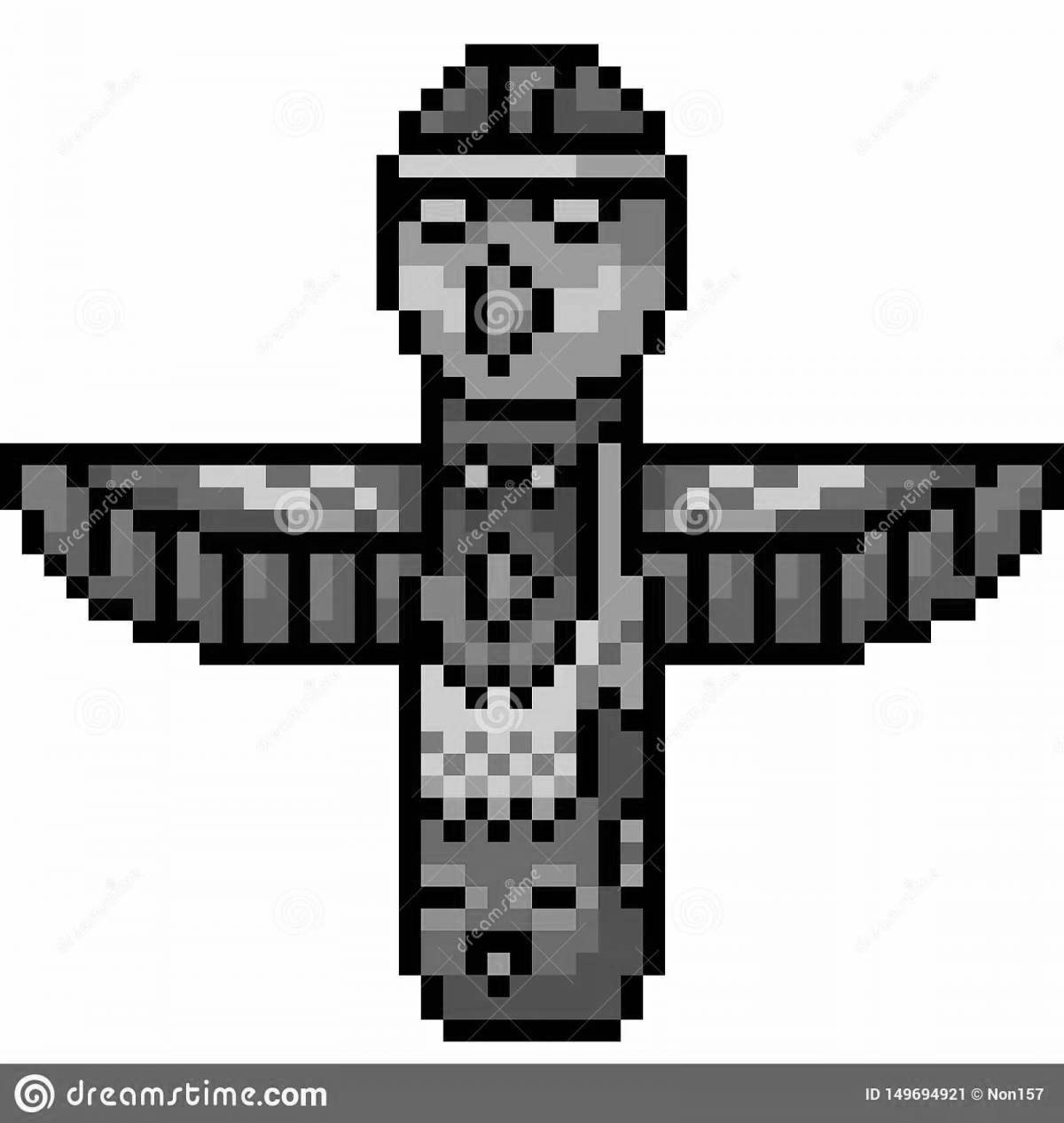 Exquisite totem of immortality minecraft coloring page