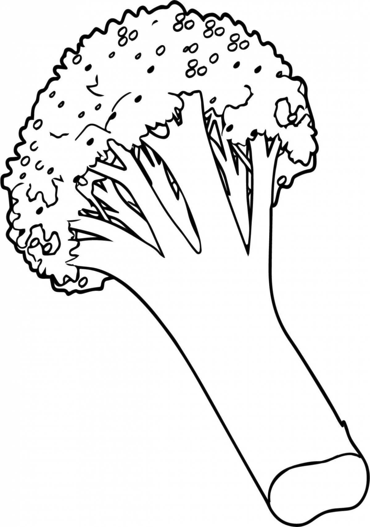 Fun broccoli coloring book for kids