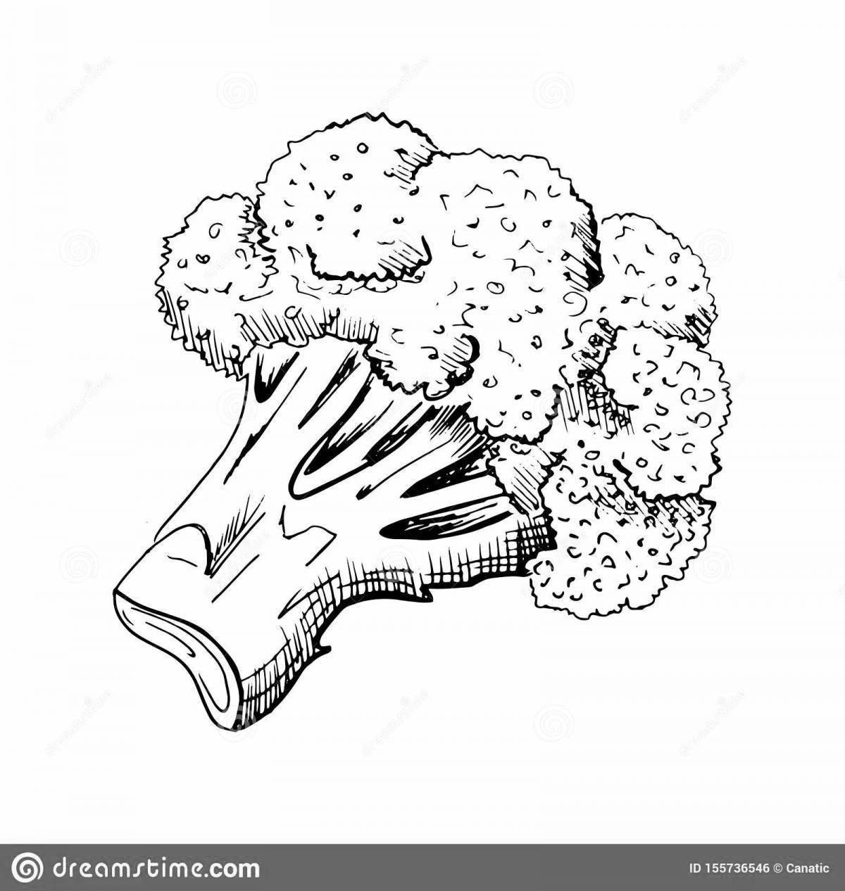Fabulous broccoli coloring book for kids