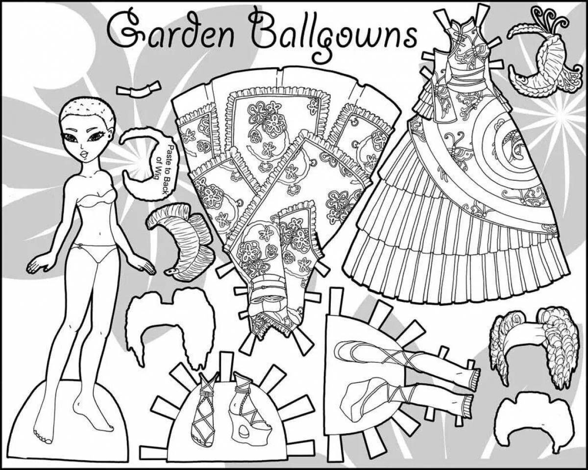 Gorgeous lol dressing room dolls coloring page