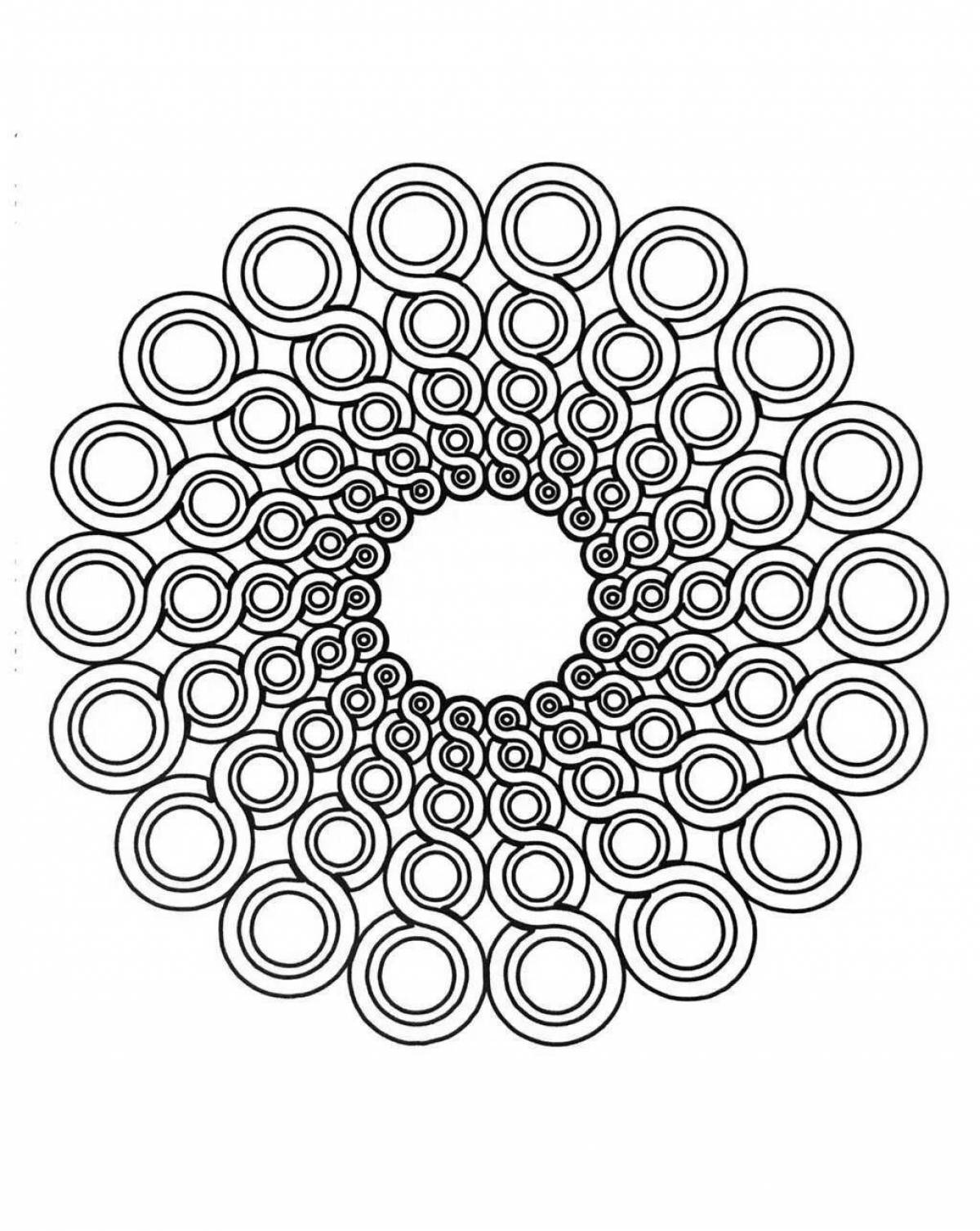 Photo Dazzling coloring page black pen circle