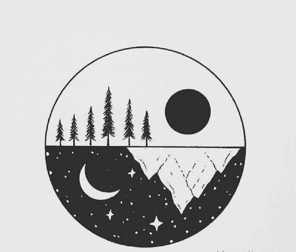 Photo Exquisite coloring black circle pen