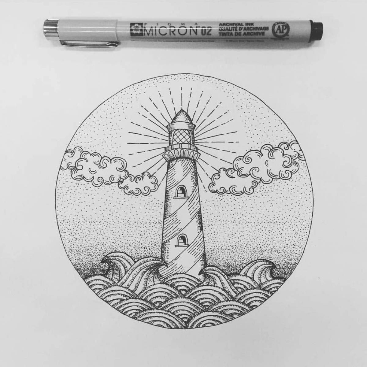 Photo Intricate coloring black circle pen