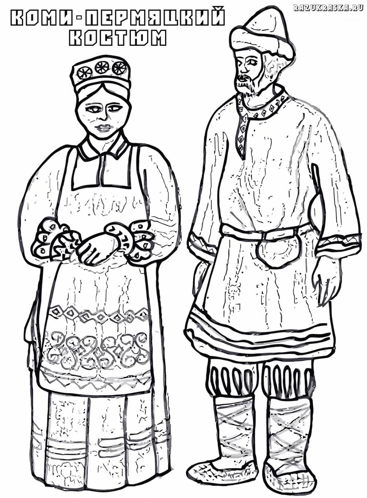Decorative Mordovian national costume