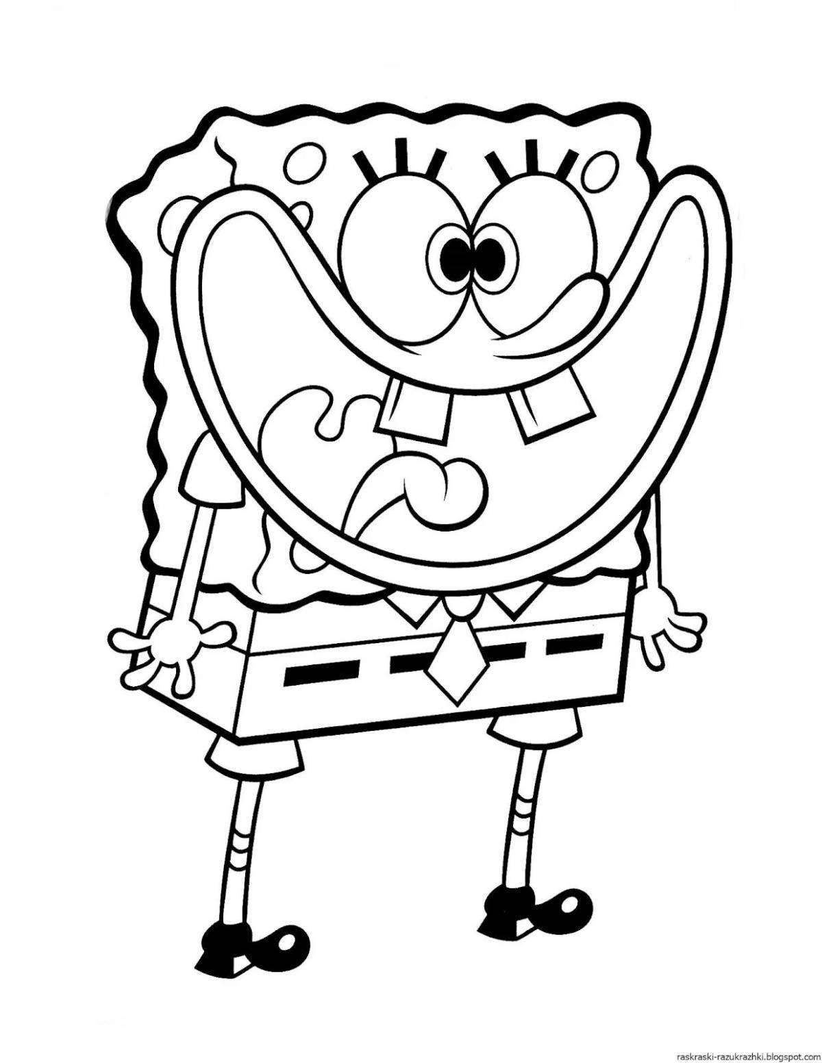 Colorful spongebob coloring book with print