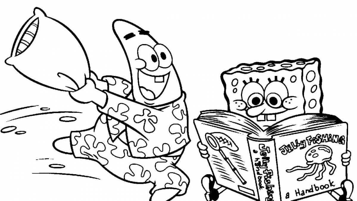 Printed spongebob coloring page
