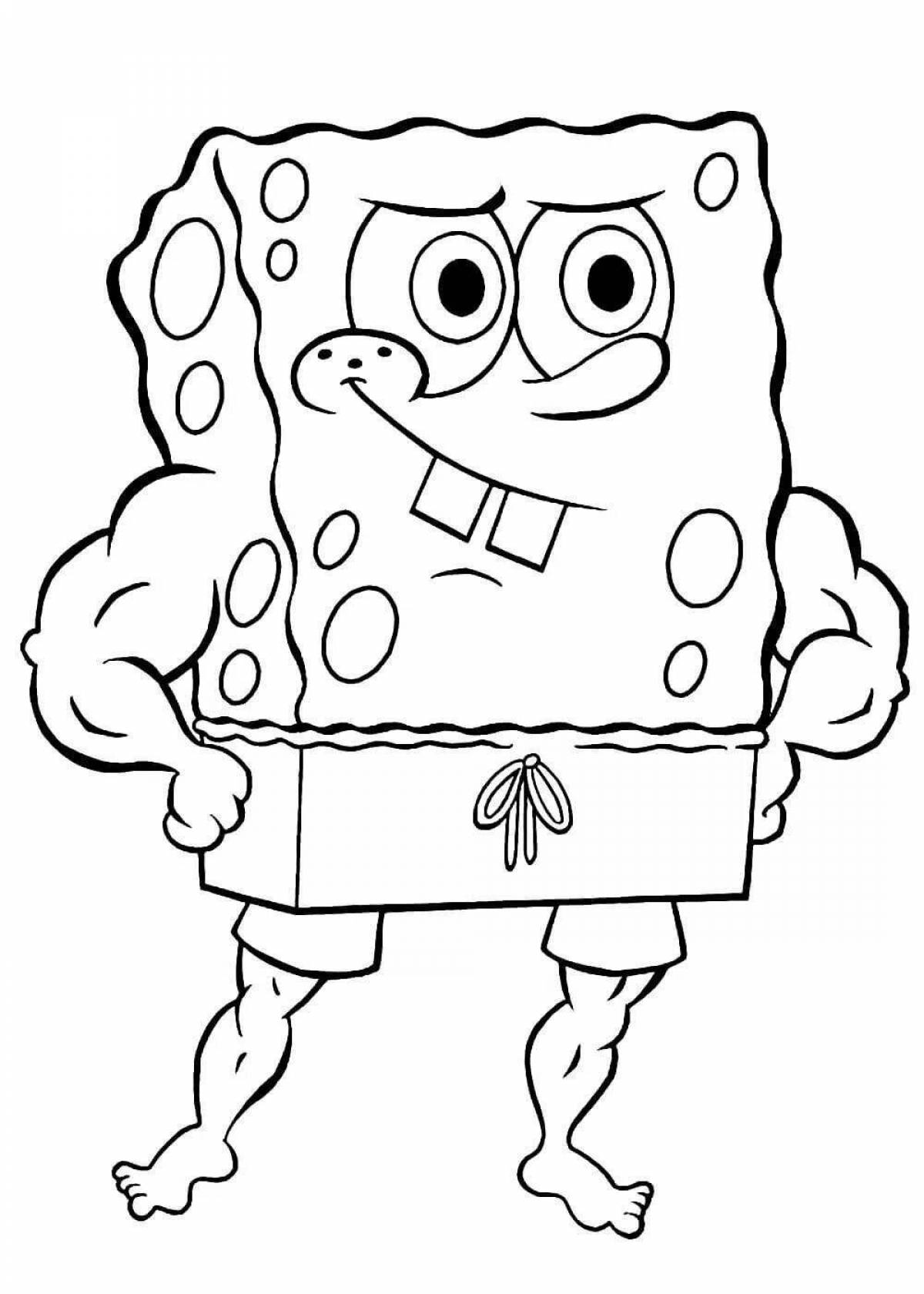 Fun coloring spongebob print