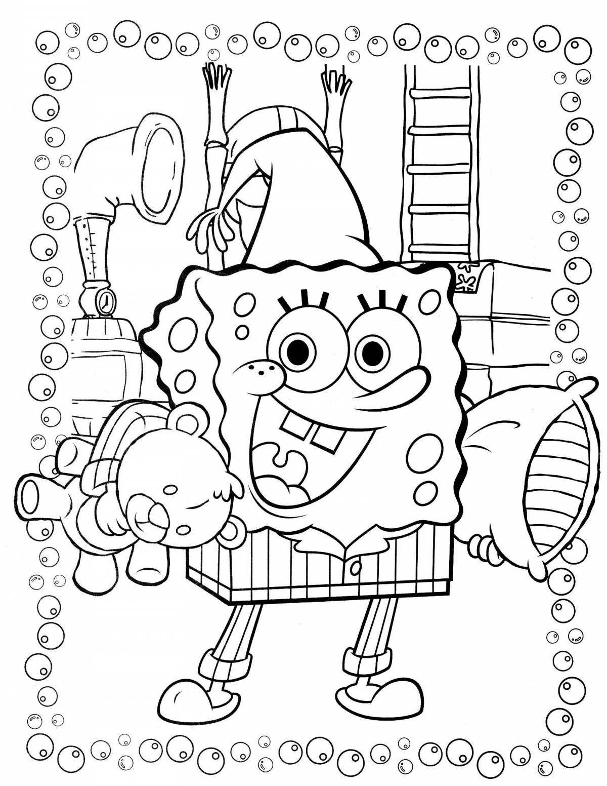 Fun coloring spongebob print