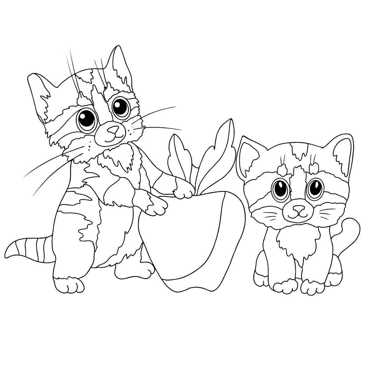 Анимированная раскраска миледи 44 котенка