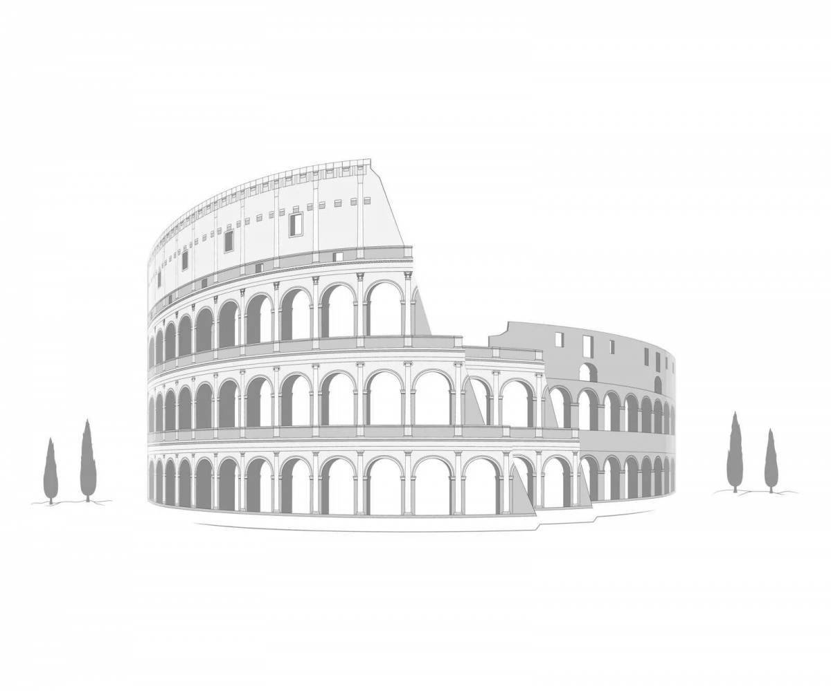 Exquisite colosseum coloring book for kids