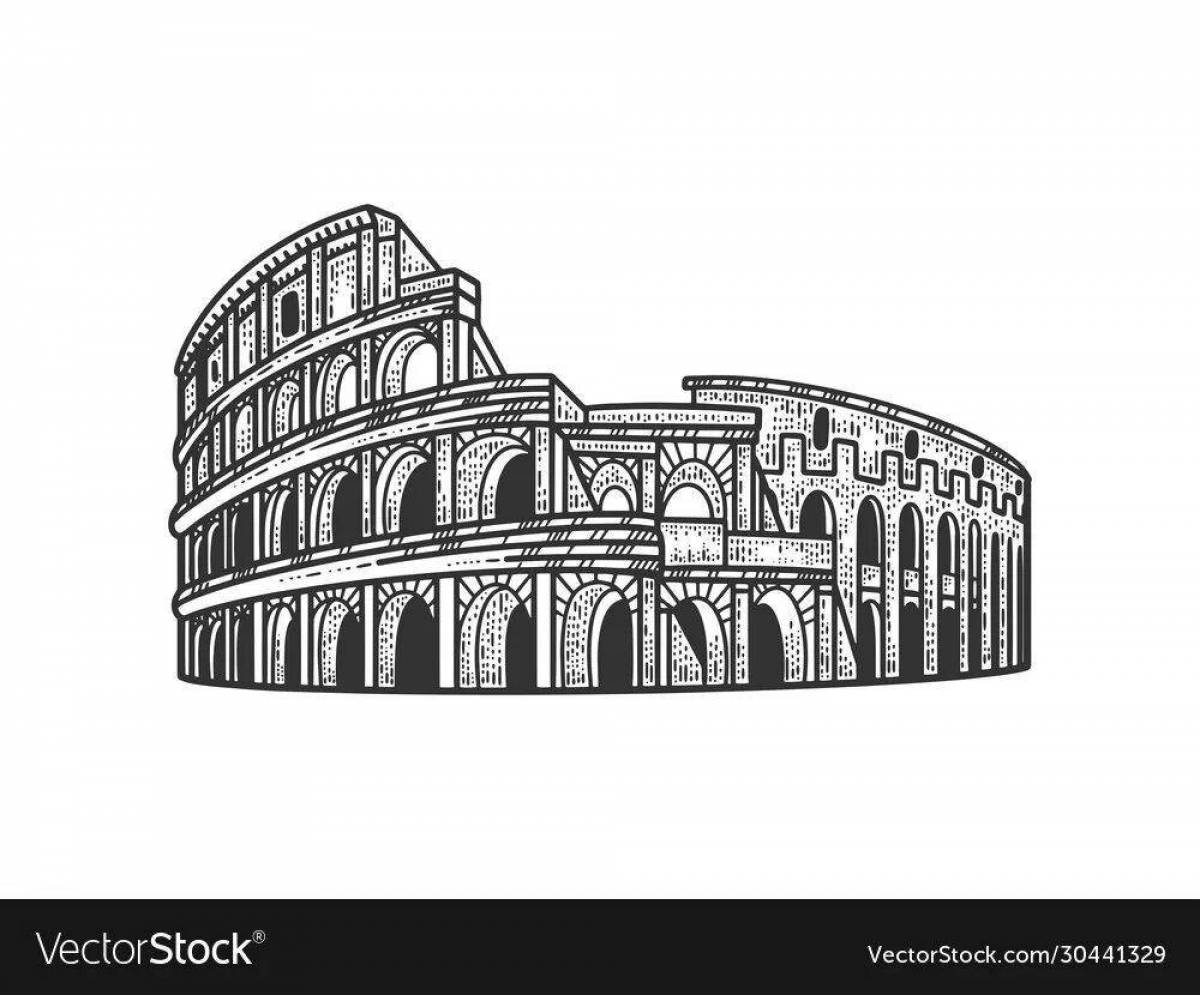 Cute colosseum coloring book for kids