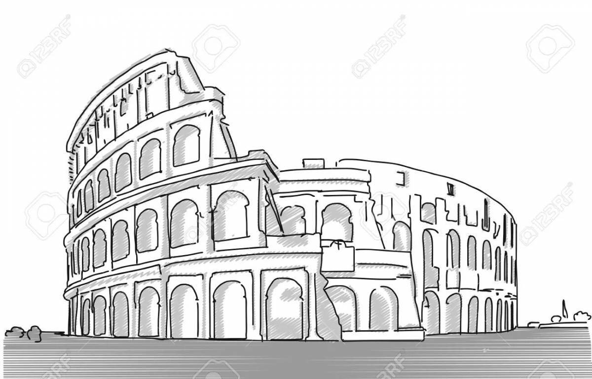 Colosseum coloring pages for kids
