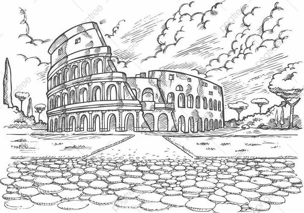 Exciting colosseum coloring book for kids