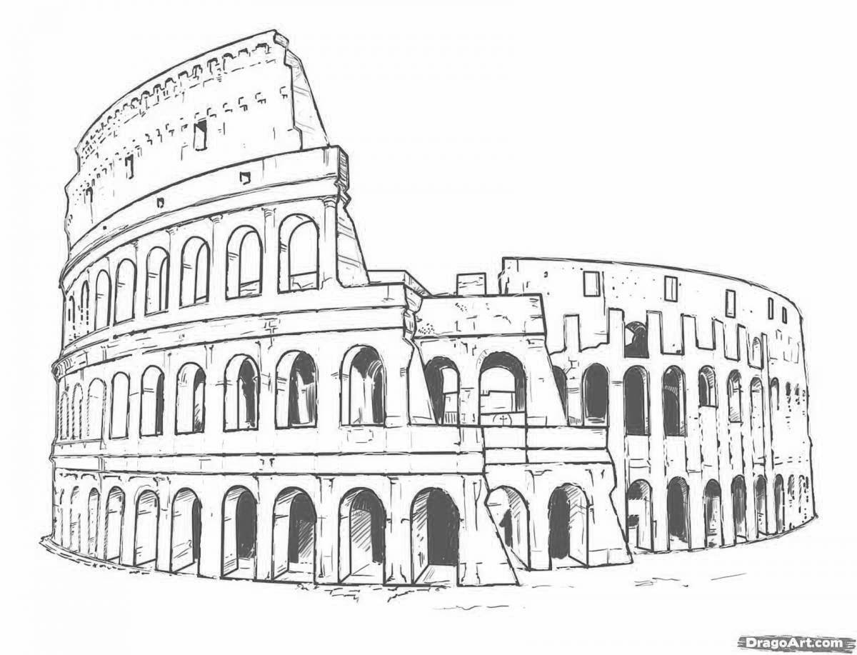 Colosseum coloring pages for kids