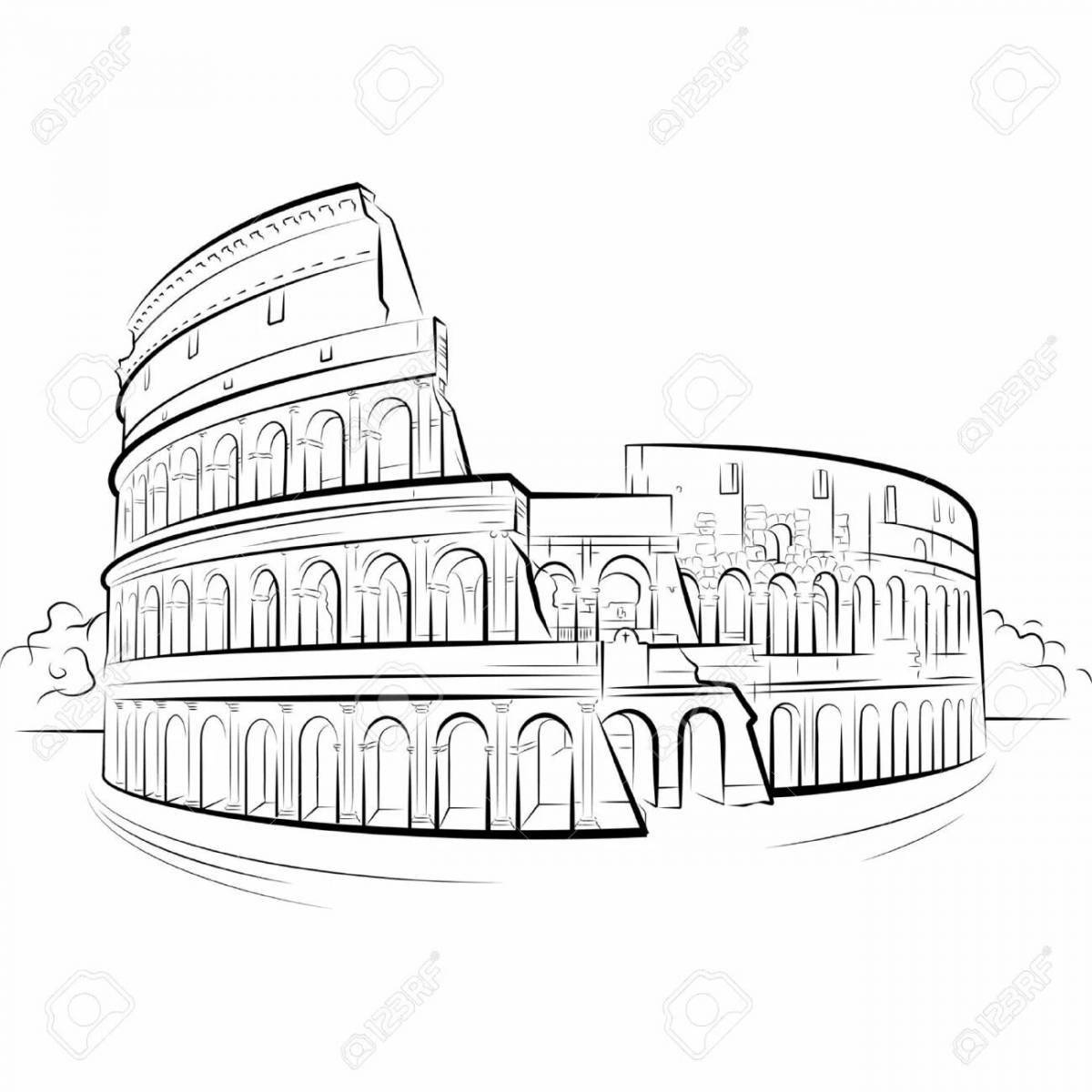 Glorious colosseum coloring pages for kids