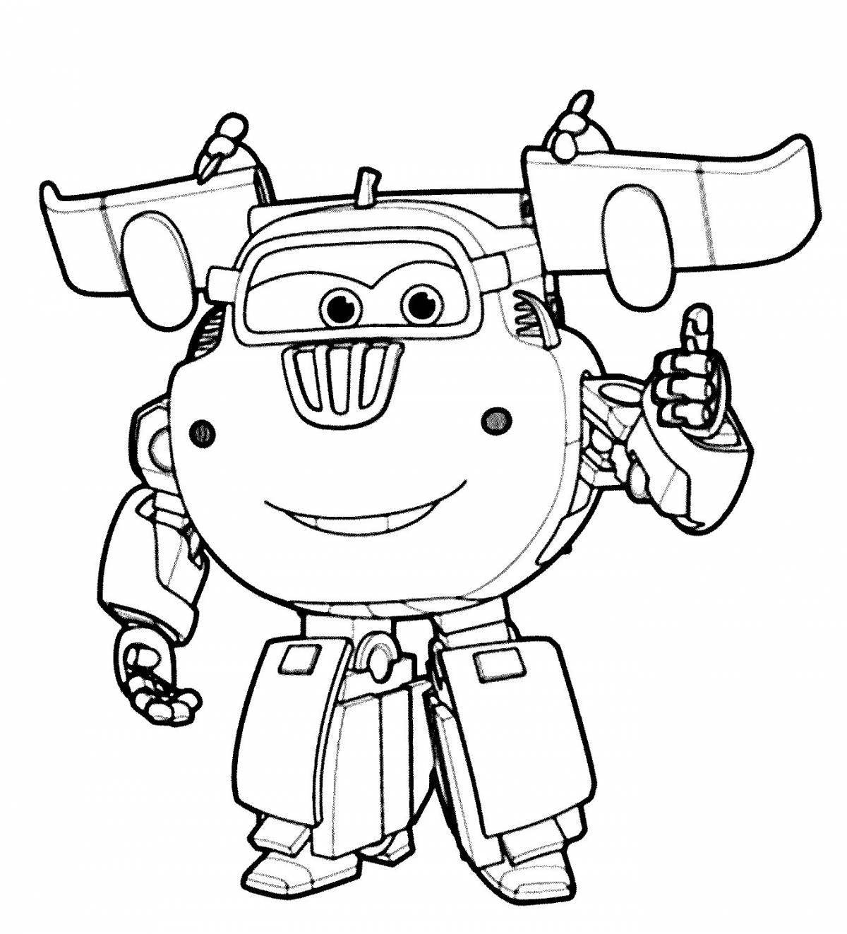 Lovely donny super wings coloring page