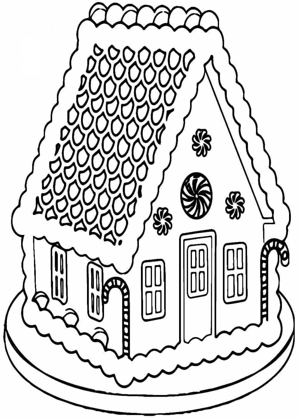 Amazing Christmas gingerbread house coloring book