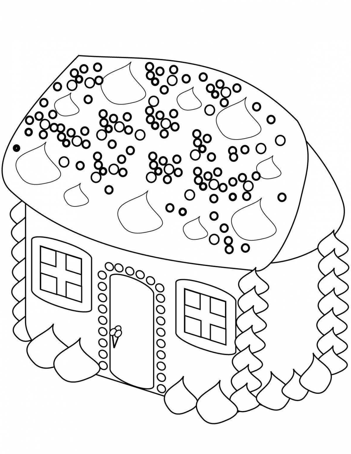 Exquisite Christmas gingerbread house coloring book